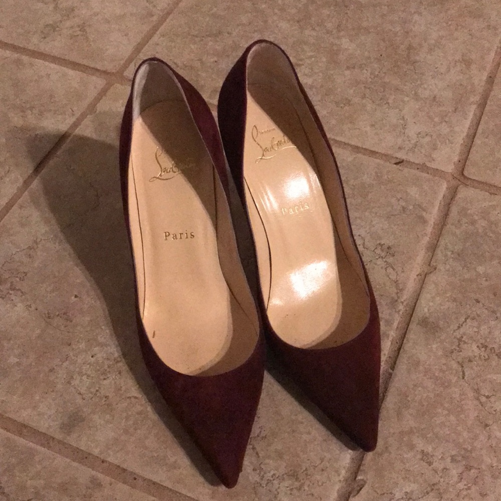 Christian Louboutin authentic red suede heels box no lid